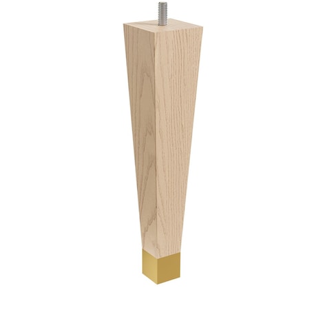 9 Square Tapered Leg With Bolt And 1 Satin Brass Ferrule - Ash With Semi-Gloss Clear Coat Finish